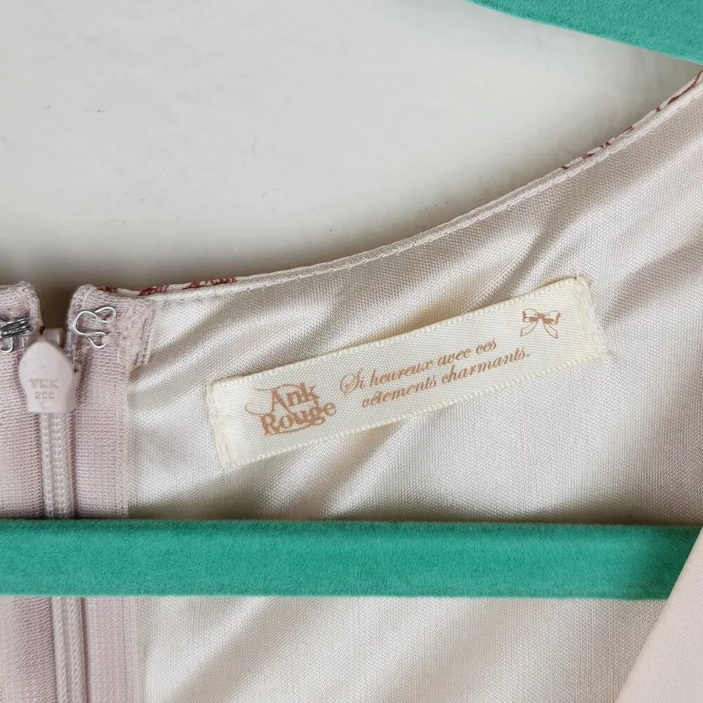 Ank Rouge Pink Cupid French Mini Dress sz M - Picture 7 of 10